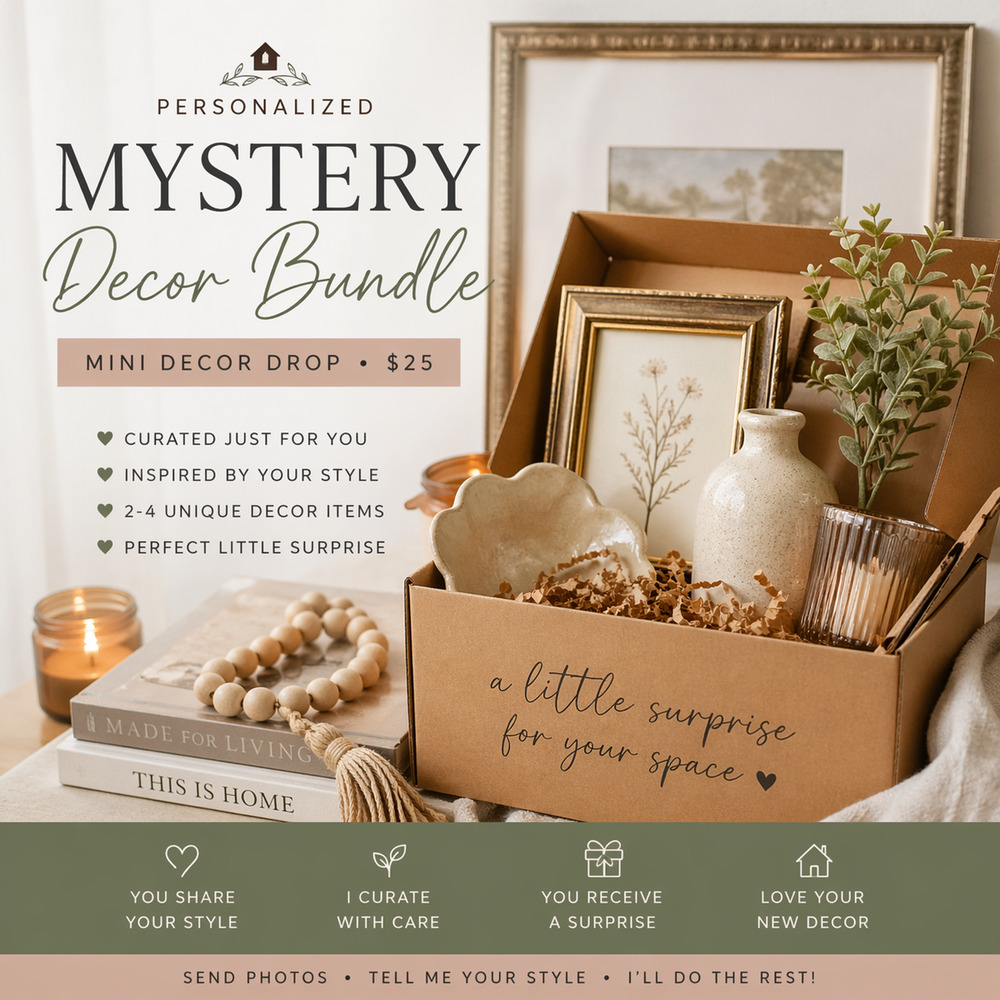 Personalized Mystery Decor Bundle Mini Box Curated Home Style Surprise $25